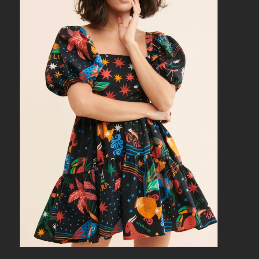 Farm Rio Zodiac Mini Dress, XL